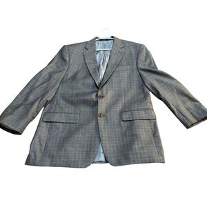 Ralph Lauren Mens 43R Silk Wool Blazer Grey Sport Coat, quiet luxury formal suit